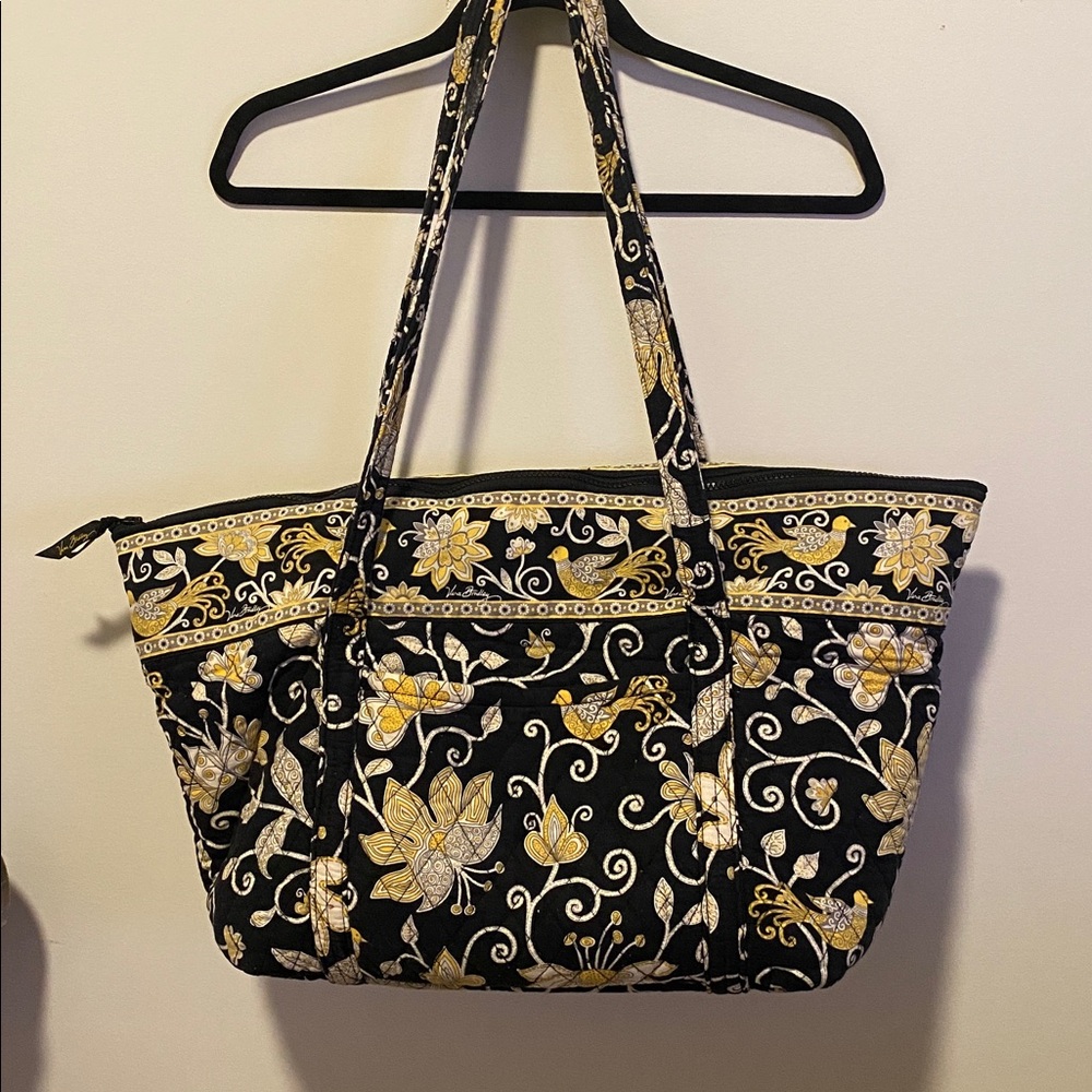 Vera Bradley Medium Yellow Bird Shoulder Bag Retired Pattern